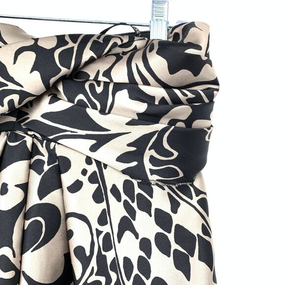 Vintage Y2K Xscape Strapless Scarf Look Mini Dress Womens Sz 4 Cream Black - Picture 3 of 5